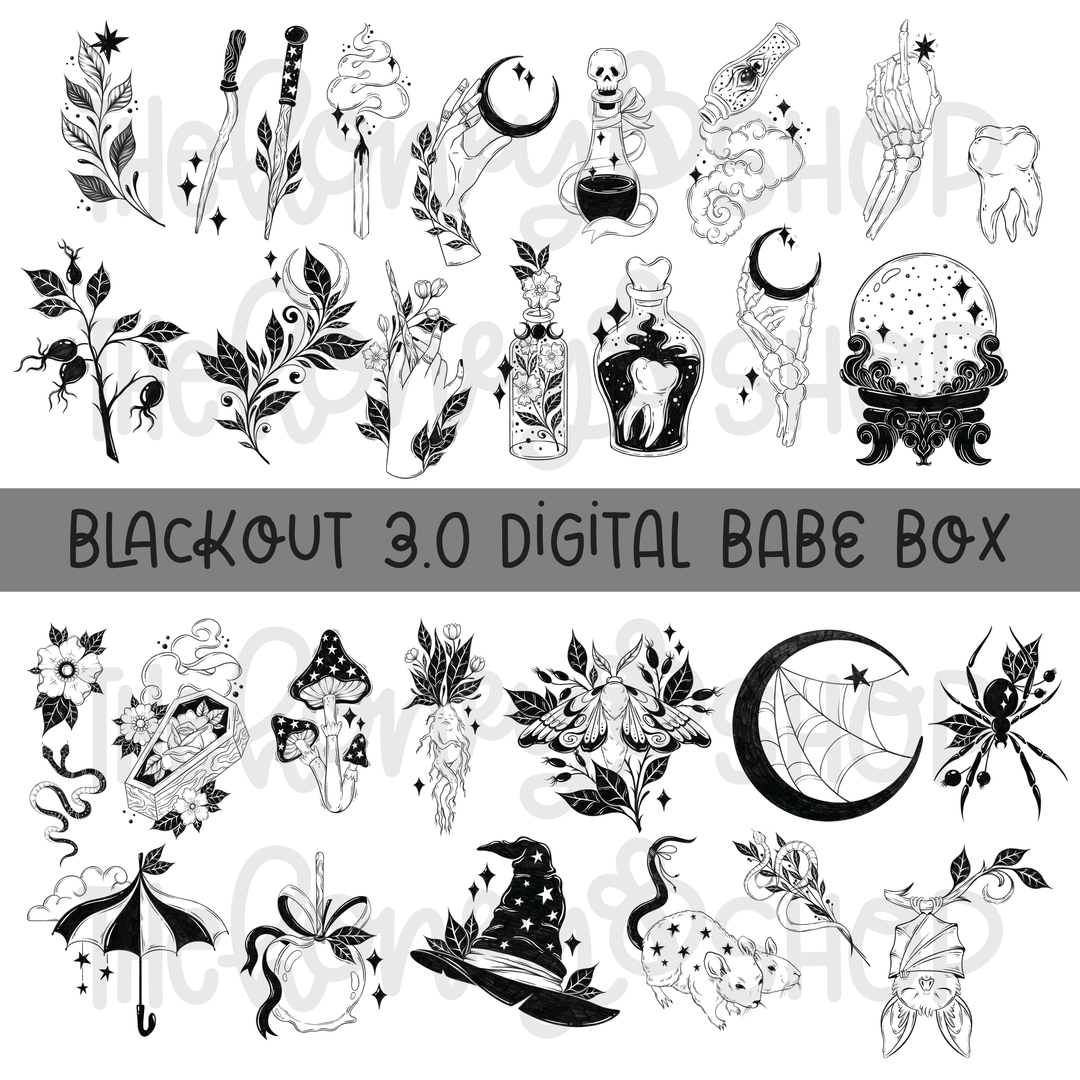 Blackout 3.0 | Sep 2023 Digital Babe Box - Clipart &amp; Digital Papers