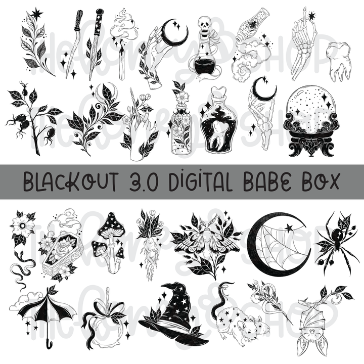 Blackout 3.0 | Sep 2023 Digital Babe Box - Clipart &amp; Digital Papers