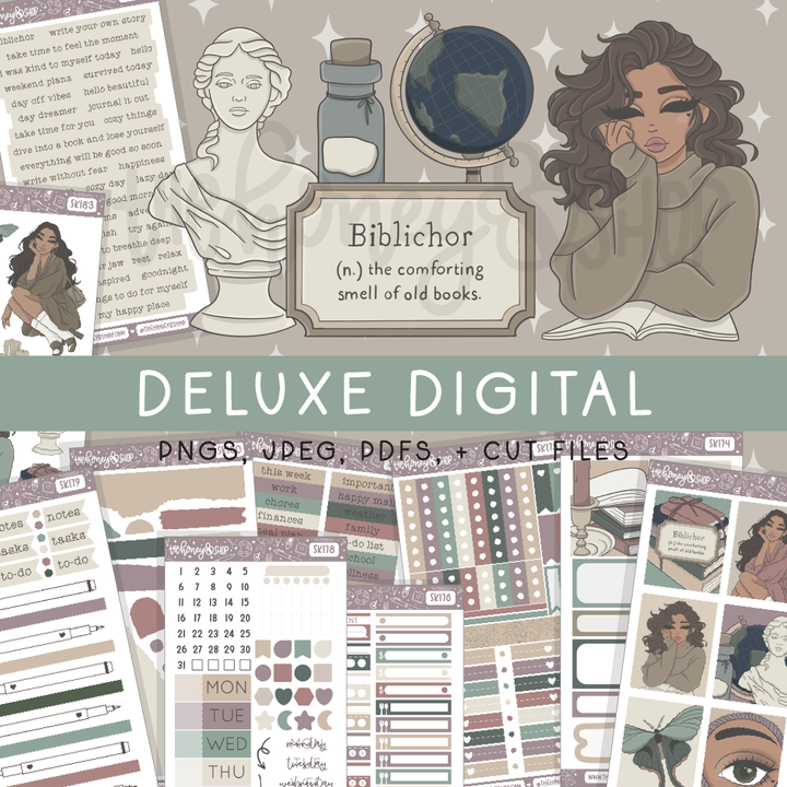 Dark Academia | Deluxe Digital Babe Box - Printable Stickers &amp; Clipart