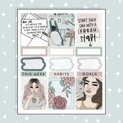 Reset Full Boxes Doodle Sticker | A La Carte | Choose your Skin Tone!