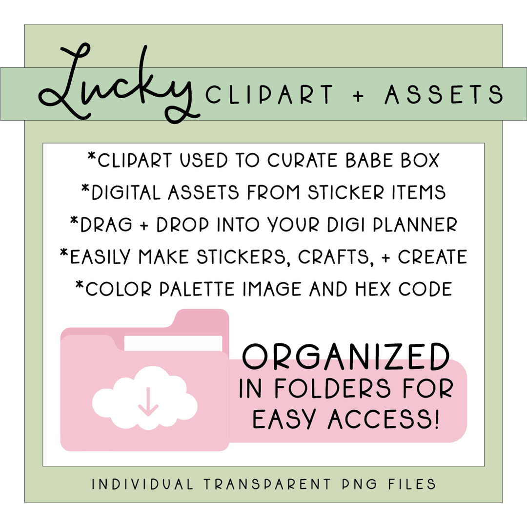 Lucky | Deluxe Digital Babe Box - Printable Stickers &amp; Clipart