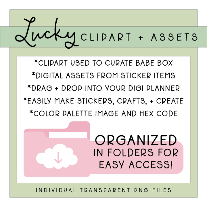 Lucky | Deluxe Digital Babe Box - Printable Stickers &amp; Clipart