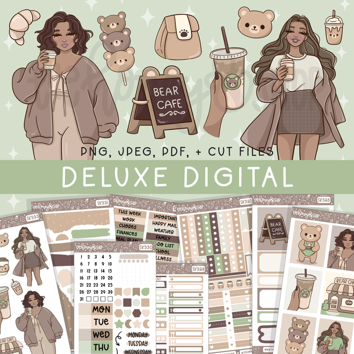 Beary Cafe | Deluxe Digital Babe Box - Printable Stickers &amp; Clipart