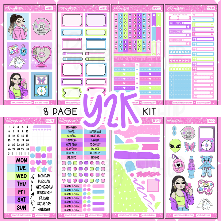 Y2K | 8 Page Weekly Kit | Choose your Skin Tone!