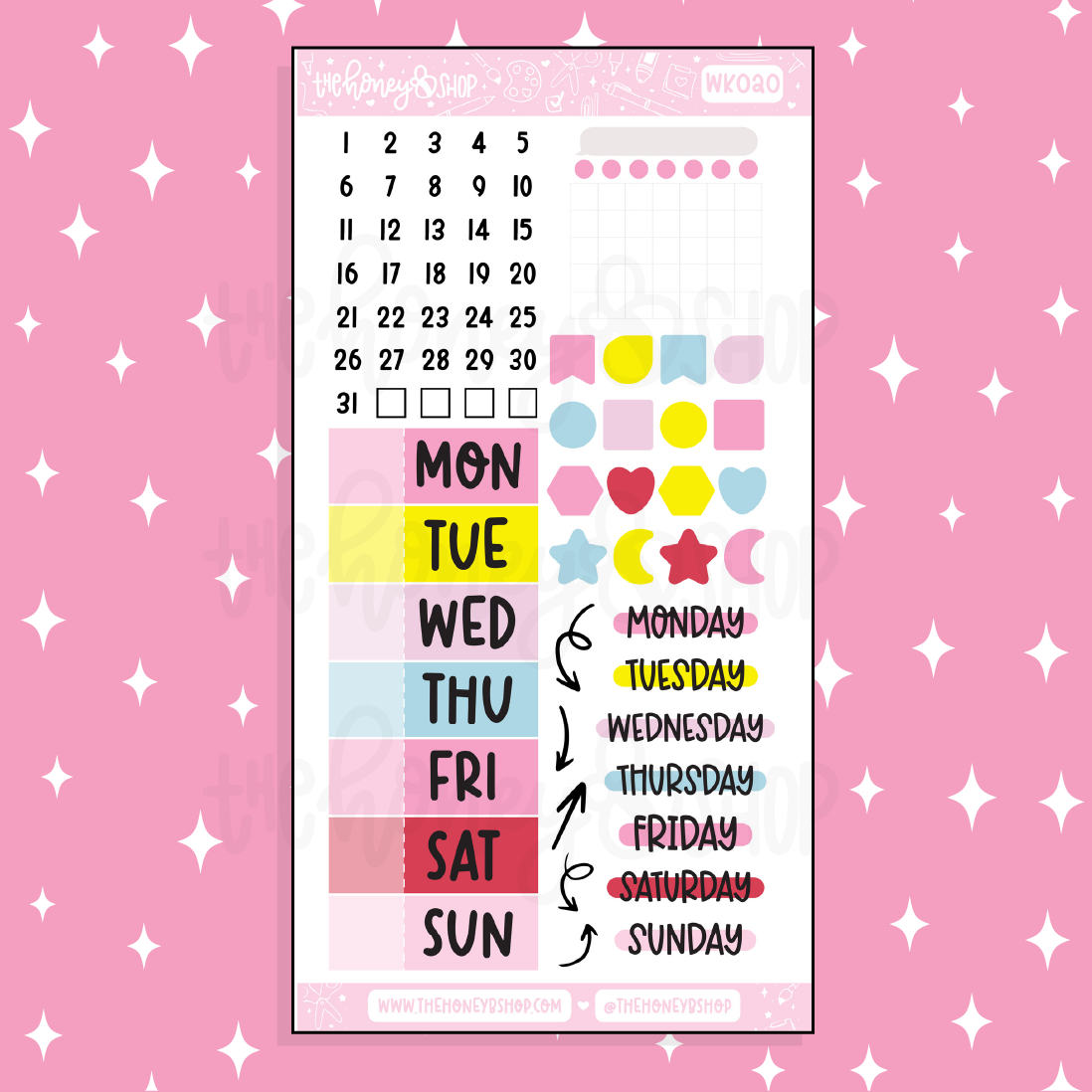 Hello Honey Days of the Week Doodle Sticker | A La Carte