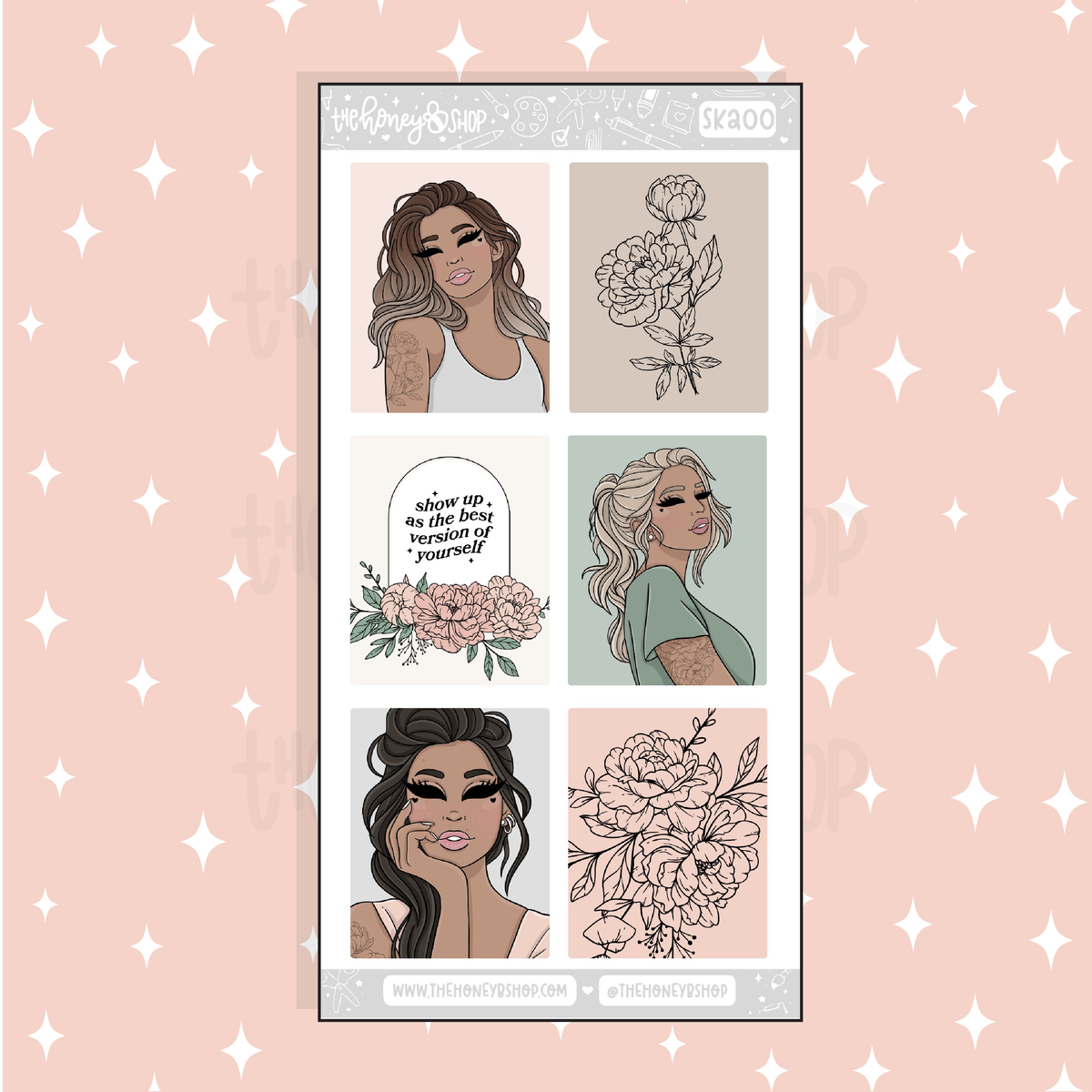 Fresh Start Full Boxes Doodle Sticker | A La Carte | Choose your Skin Tone!