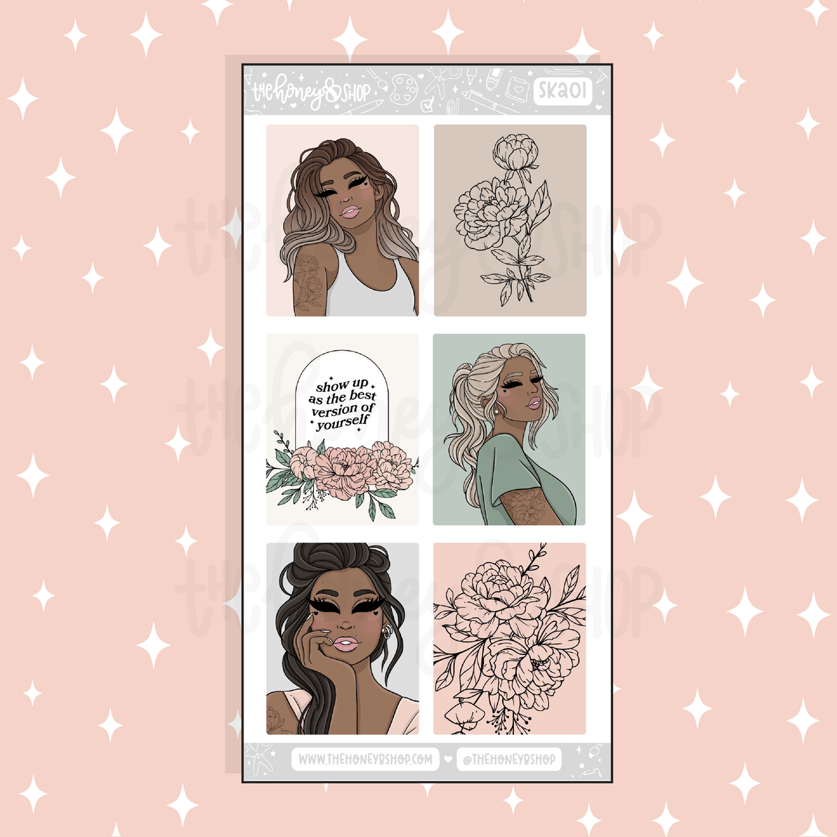 Fresh Start Full Boxes Doodle Sticker | A La Carte | Choose your Skin Tone!