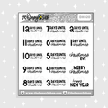 Doodle neutral de cuenta regresiva de Navidad Pegatina