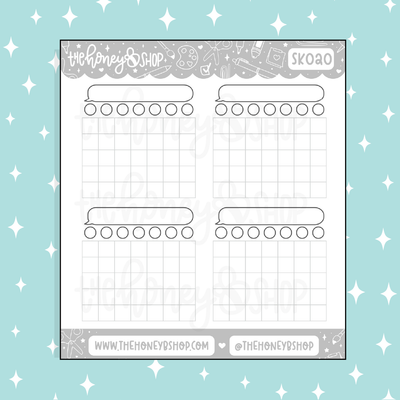 Monthly Trackers Doodle Sticker | Choose Your Color Option!