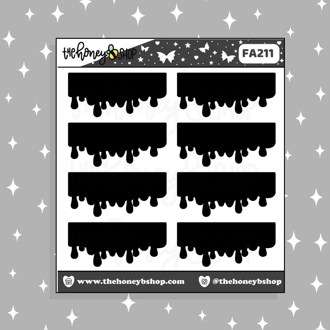 Doodle de goteos negros Pegatina