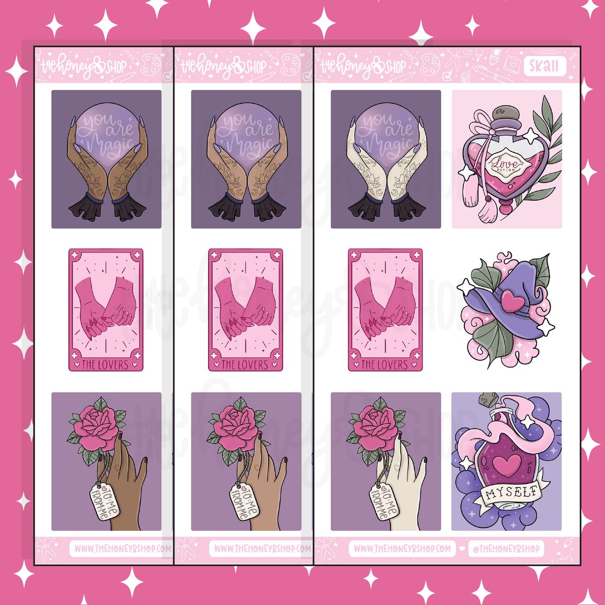 Love Spell Full Boxes Doodle Sticker | A La Carte | Choose your Skin Tone
