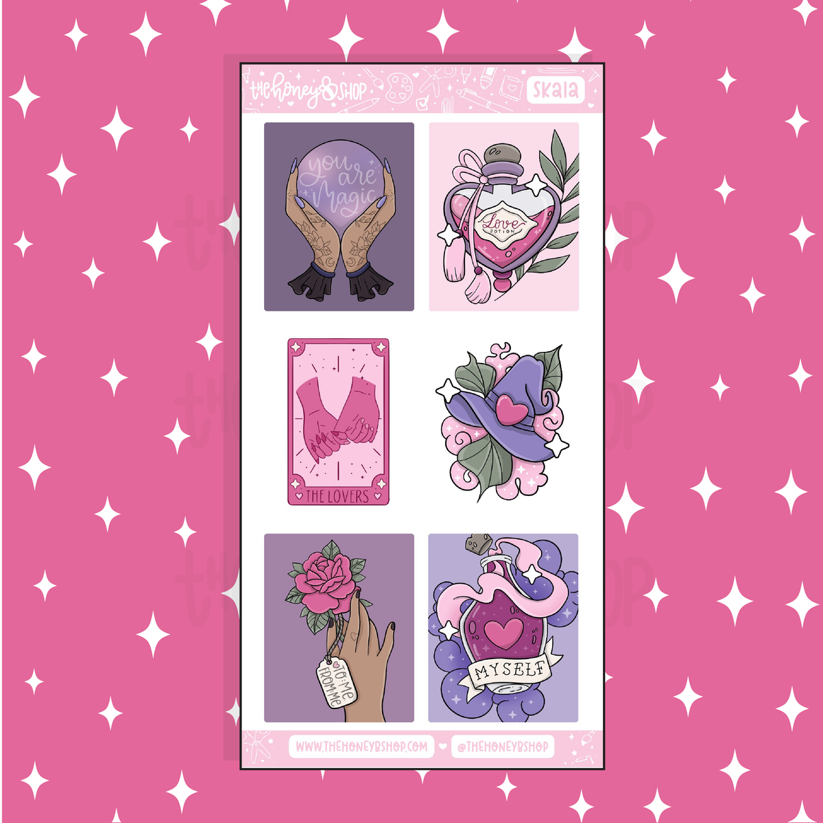 Love Spell Full Boxes Doodle Sticker | A La Carte | Choose your Skin Tone