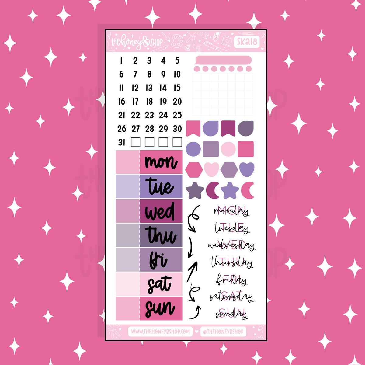 Love Spell Days of the Week Doodle Sticker | A La Carte