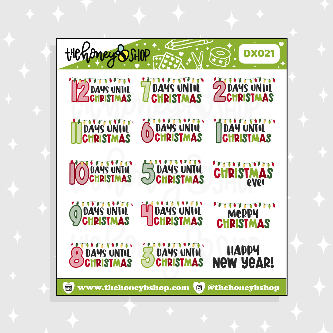 Colorful Christmas Countdown Doodle Sticker