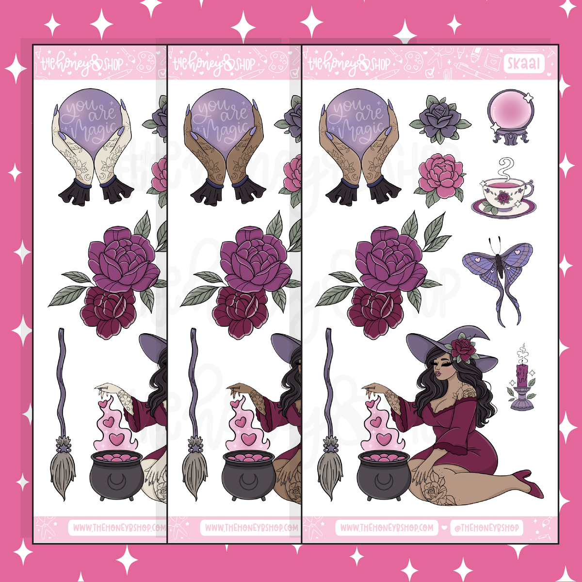 Love Spell Large Babe Deco Doodle Sticker | A La Carte | Choose your Skin Tone!