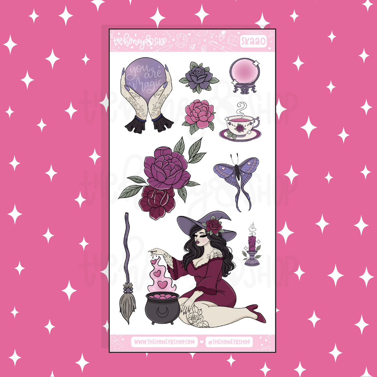 Love Spell Large Babe Deco Doodle Sticker | A La Carte | Choose your Skin Tone!