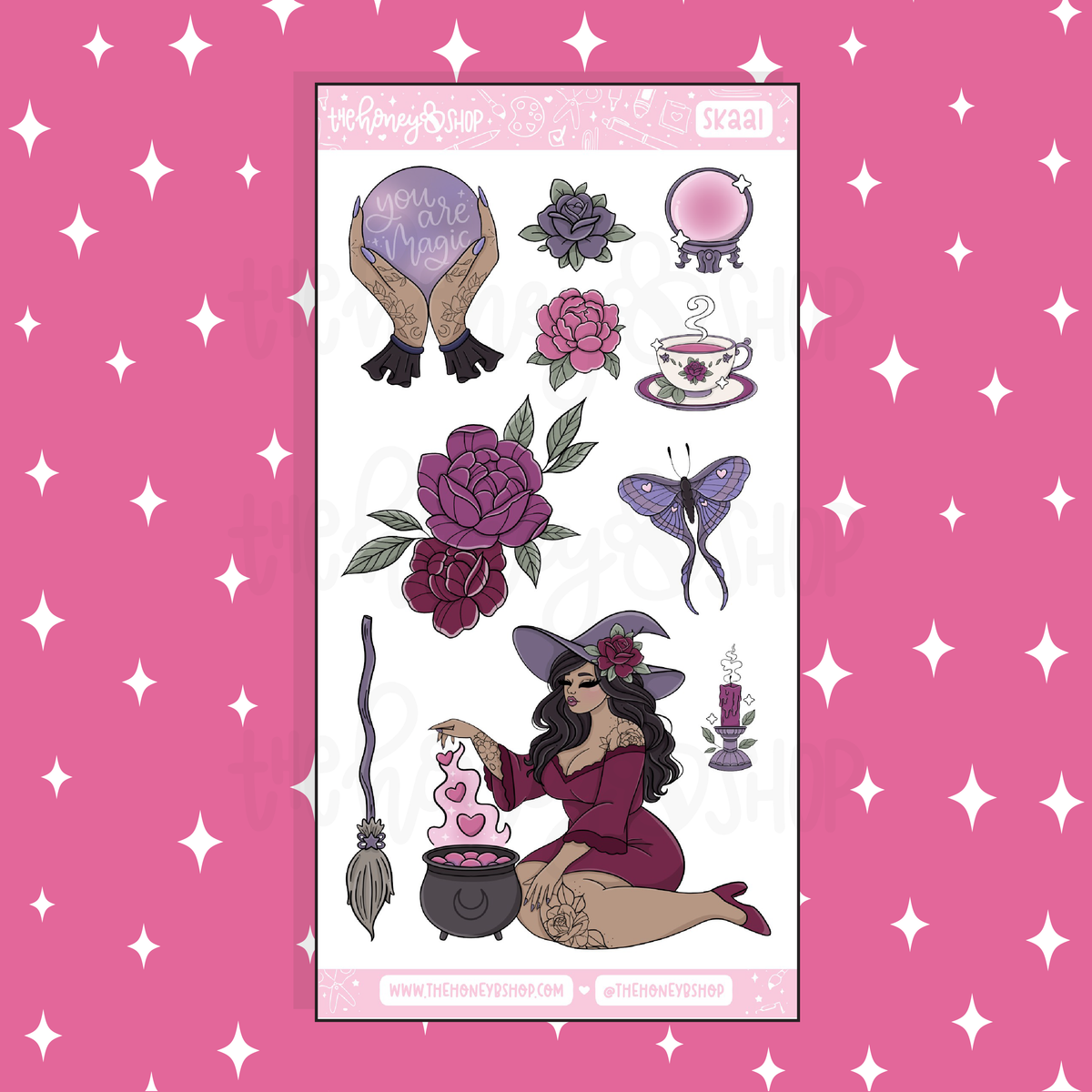 Love Spell Large Babe Deco Doodle Sticker | A La Carte | Choose your Skin Tone!