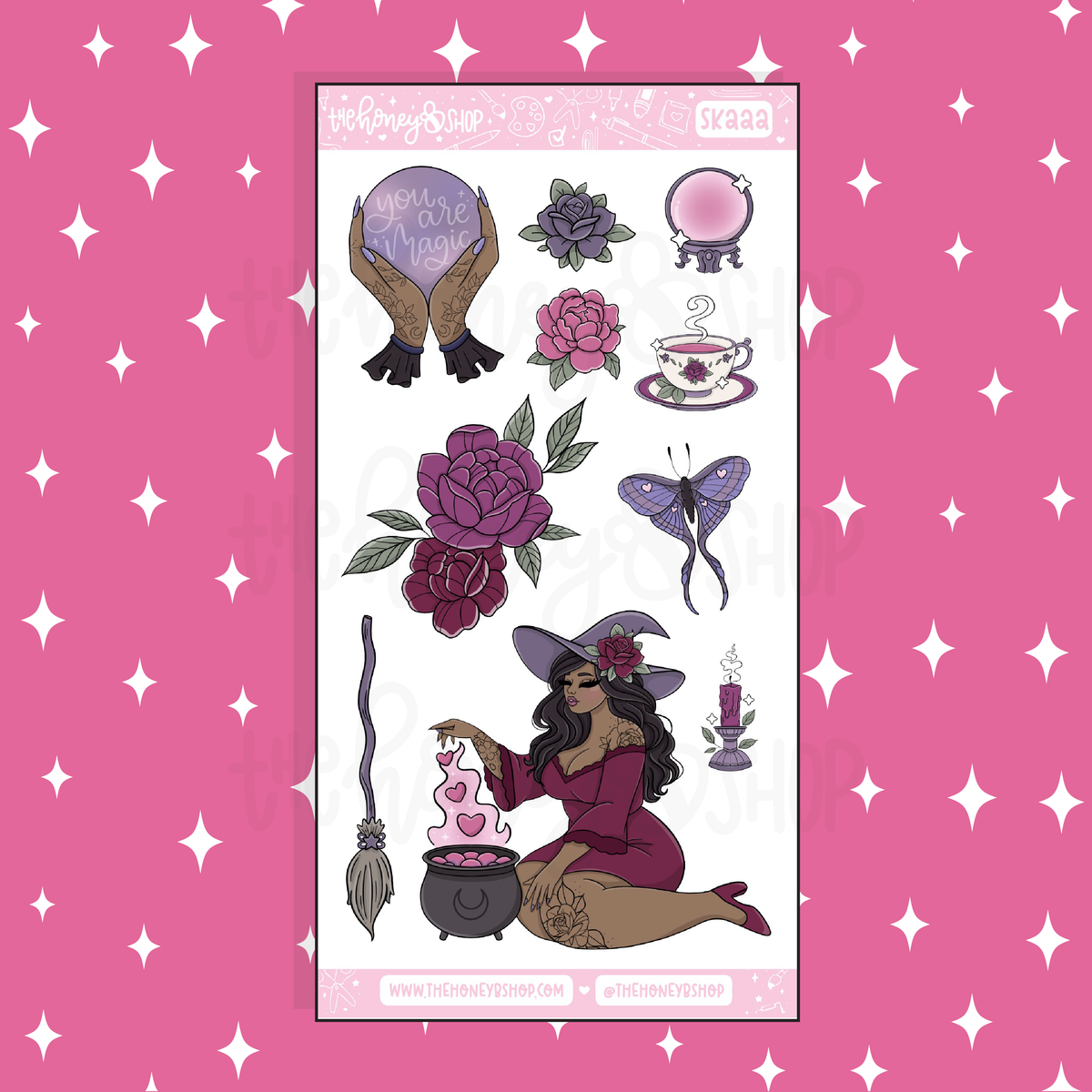 Love Spell Large Babe Deco Doodle Sticker | A La Carte | Choose your Skin Tone!