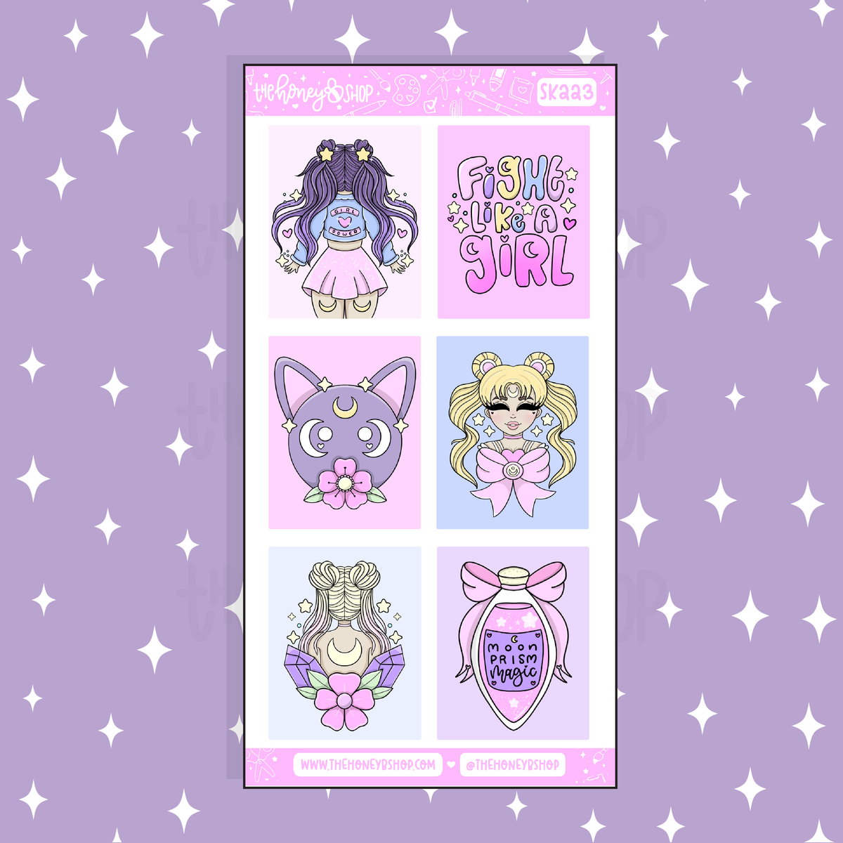 Fight Like A Girl 2.0 Full Boxes Doodle Sticker | A La Carte | Choose your Skin Tone