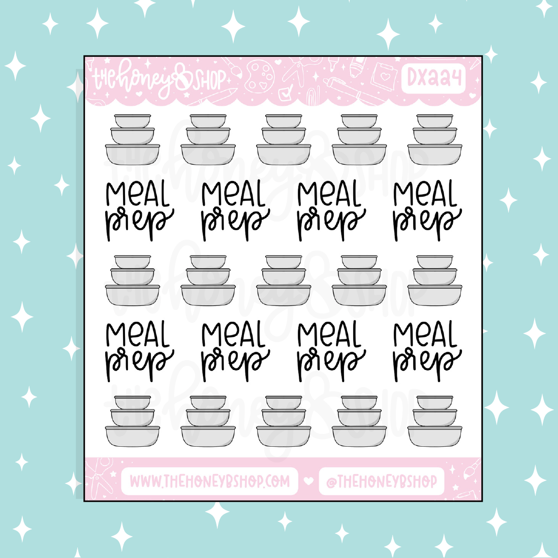 Meal Prep Lettering Doodle Sticker