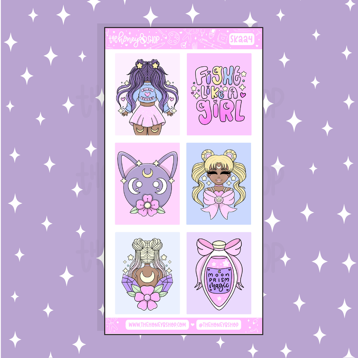 Fight Like A Girl 2.0 Full Boxes Doodle Sticker | A La Carte | Choose your Skin Tone