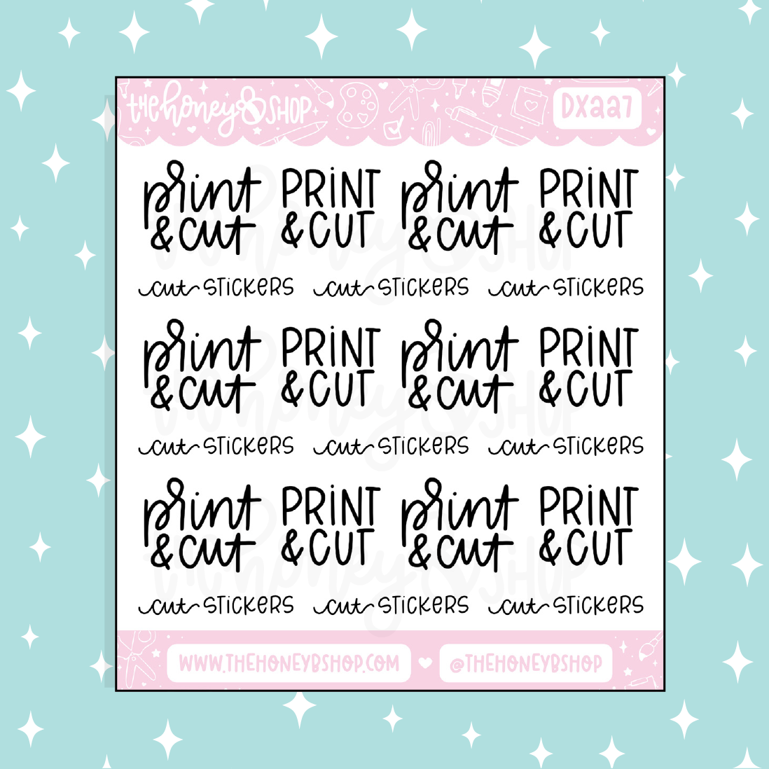 Print + Cut | Cut Stickers Doodle Sticker