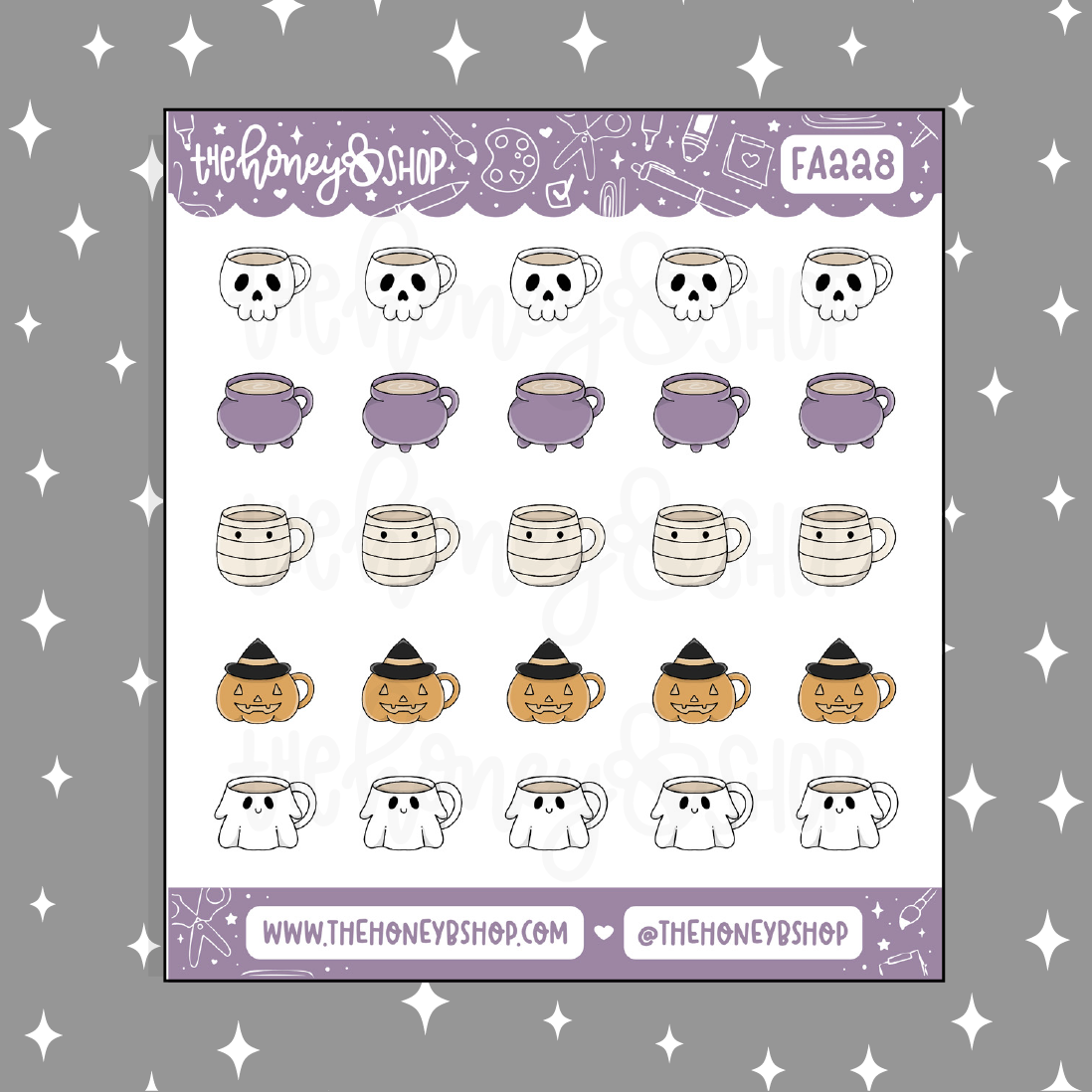 Halloween Mugs Doodle Sticker