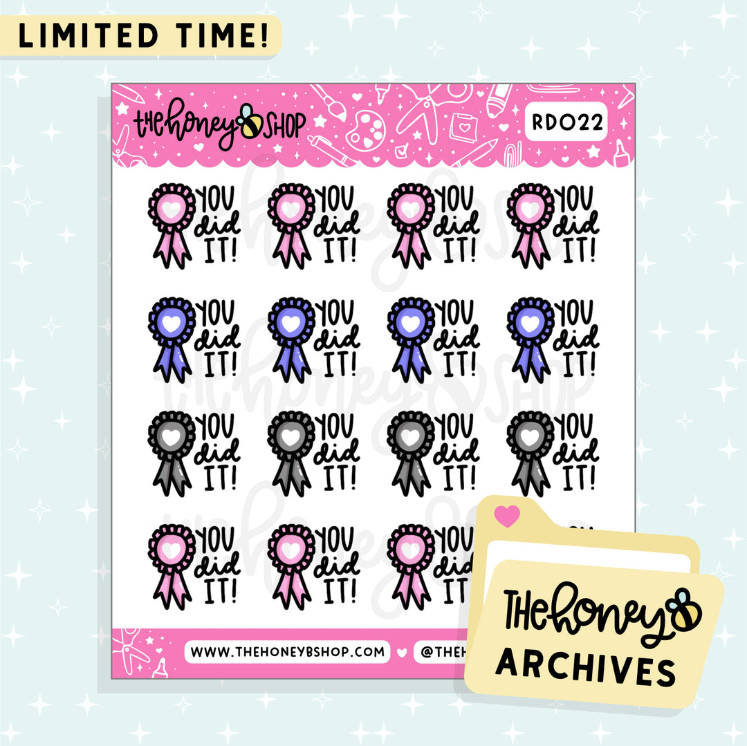You Did It Doodle Sticker Sheet | TheHoneyB Archive
