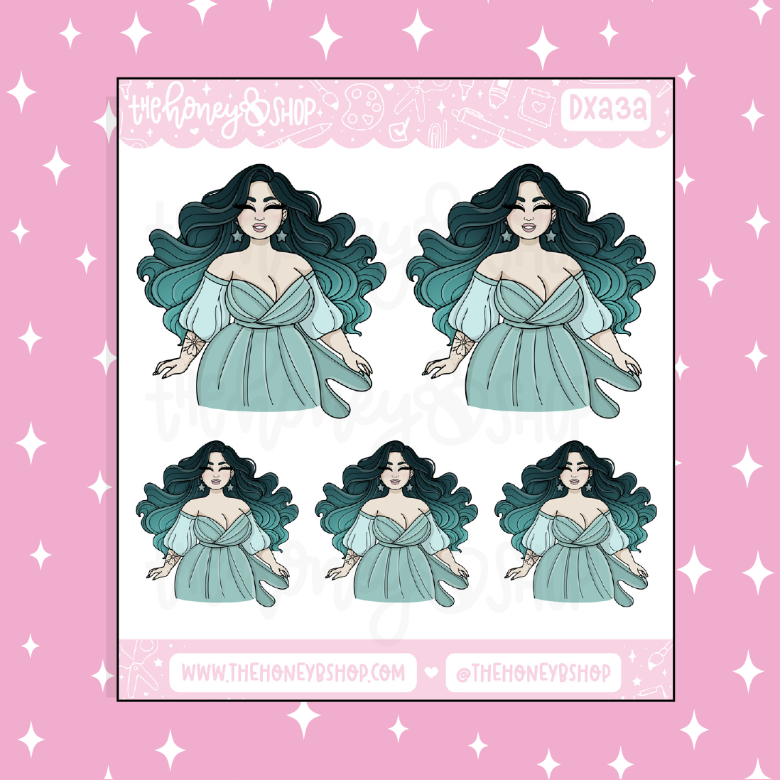 Pegatina Aqua Star del Show Babe Doodle | ¡Elige tu tono de piel!