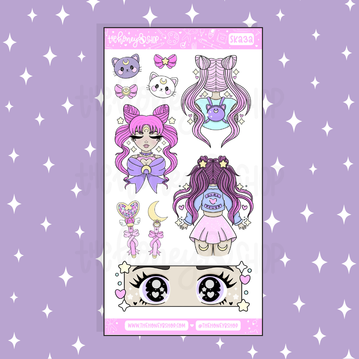 Fight Like A Girl 2.0 Large Babe Deco Doodle Sticker | A La Carte | Choose your Skin Tone!