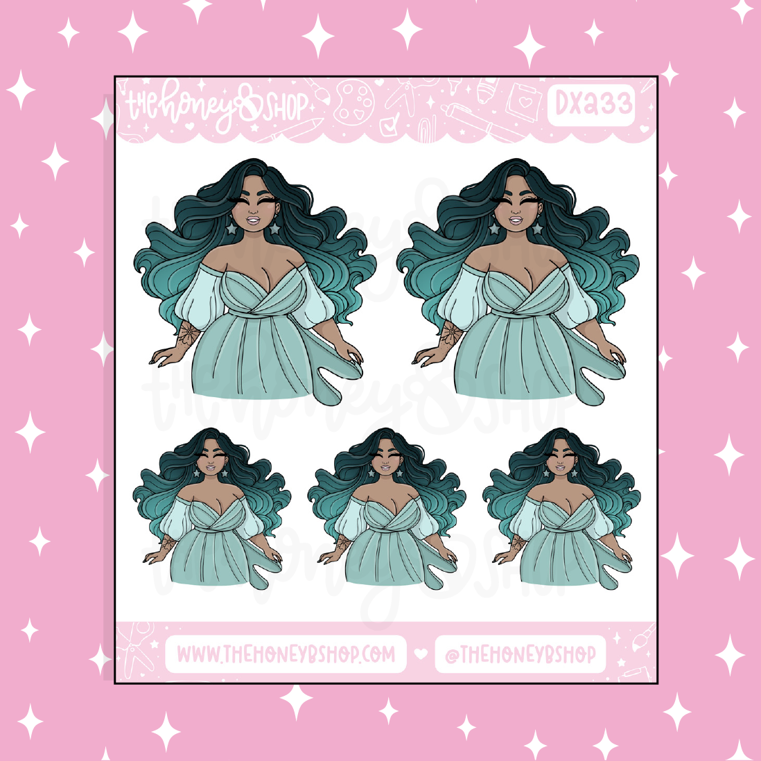 Pegatina Aqua Star del Show Babe Doodle | ¡Elige tu tono de piel!