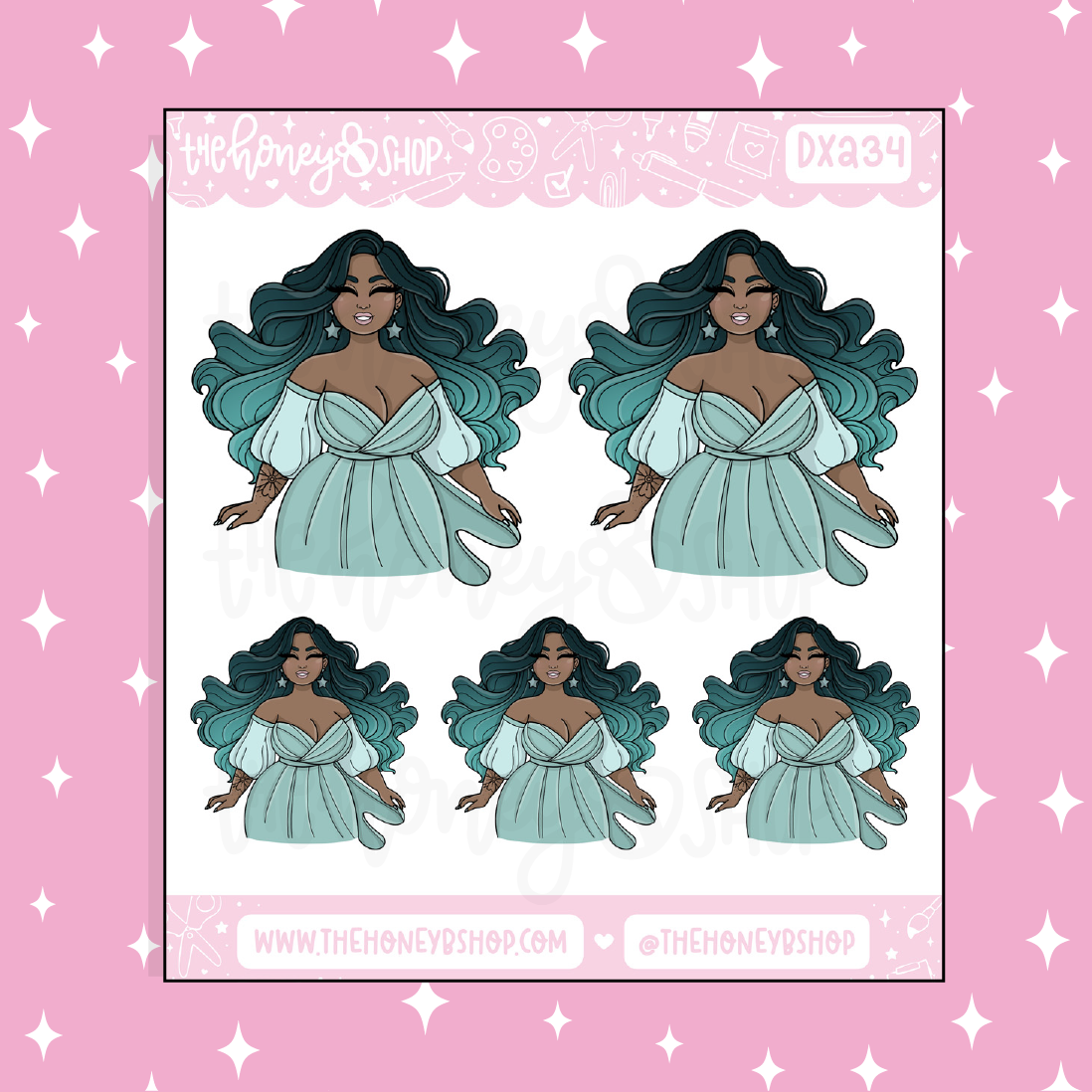 Pegatina Aqua Star del Show Babe Doodle | ¡Elige tu tono de piel!
