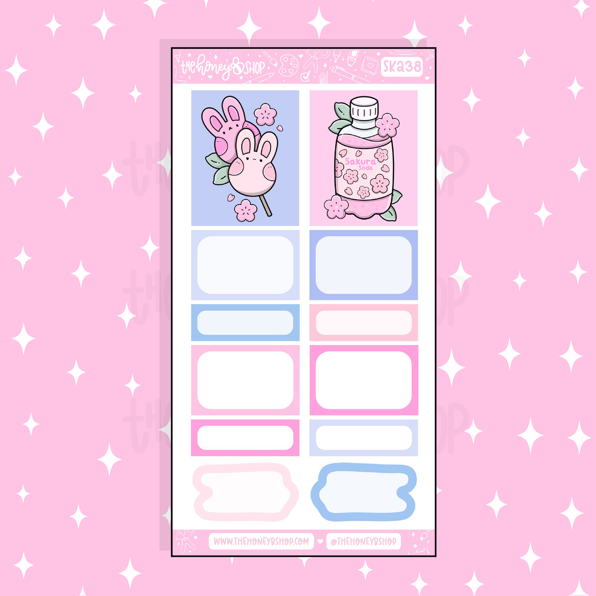 Sakura Half Boxes Doodle Sticker | A La Carte