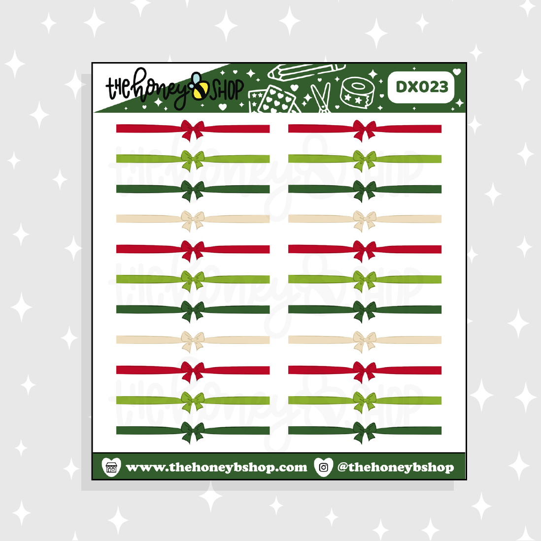 Christmas Bow Headers Doodle Sticker