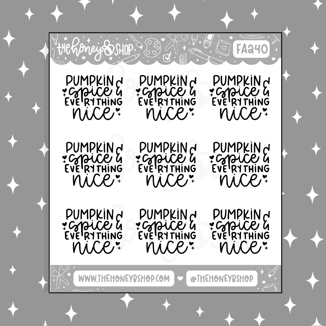 Pumpkin Spice & Everything Nice Lettering Doodle Sticker