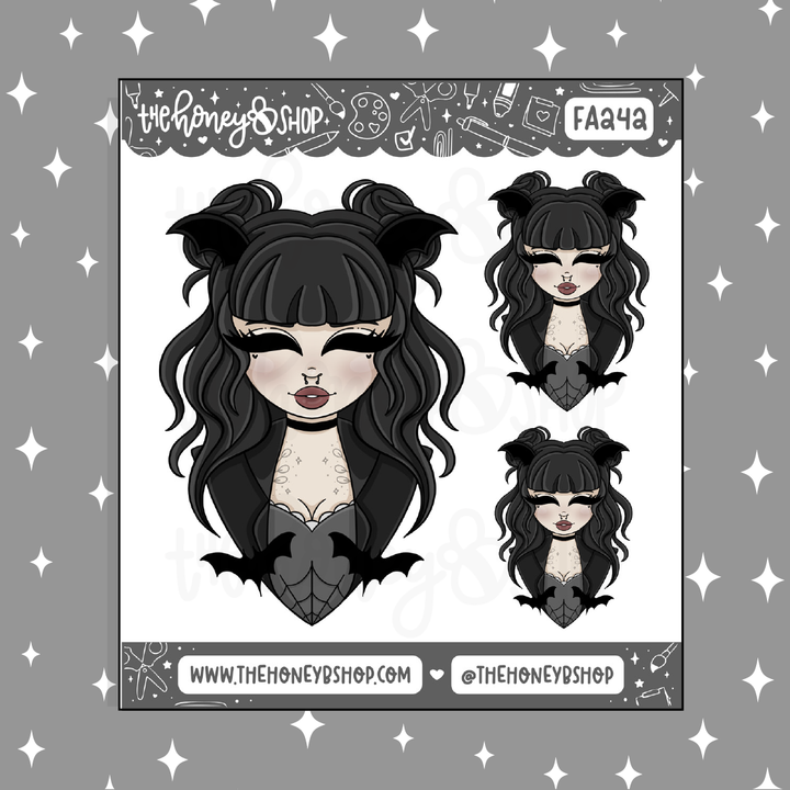 It's Frickin' Bats Babe Doodle Sticker | Choose your Skin Tone!