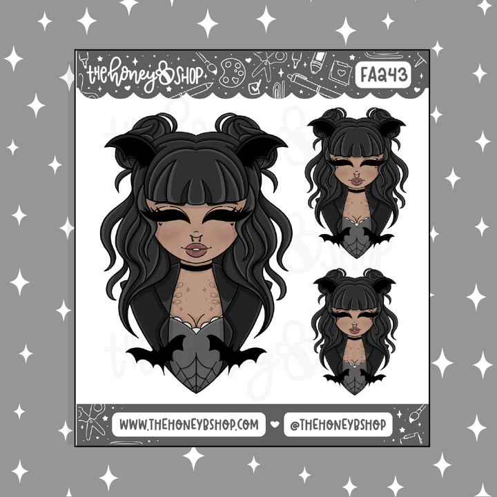 It's Frickin' Bats Babe Doodle Sticker | Choose your Skin Tone!