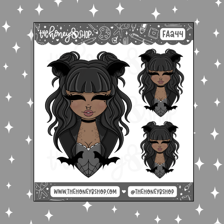 It's Frickin' Bats Babe Doodle Sticker | Choose your Skin Tone!