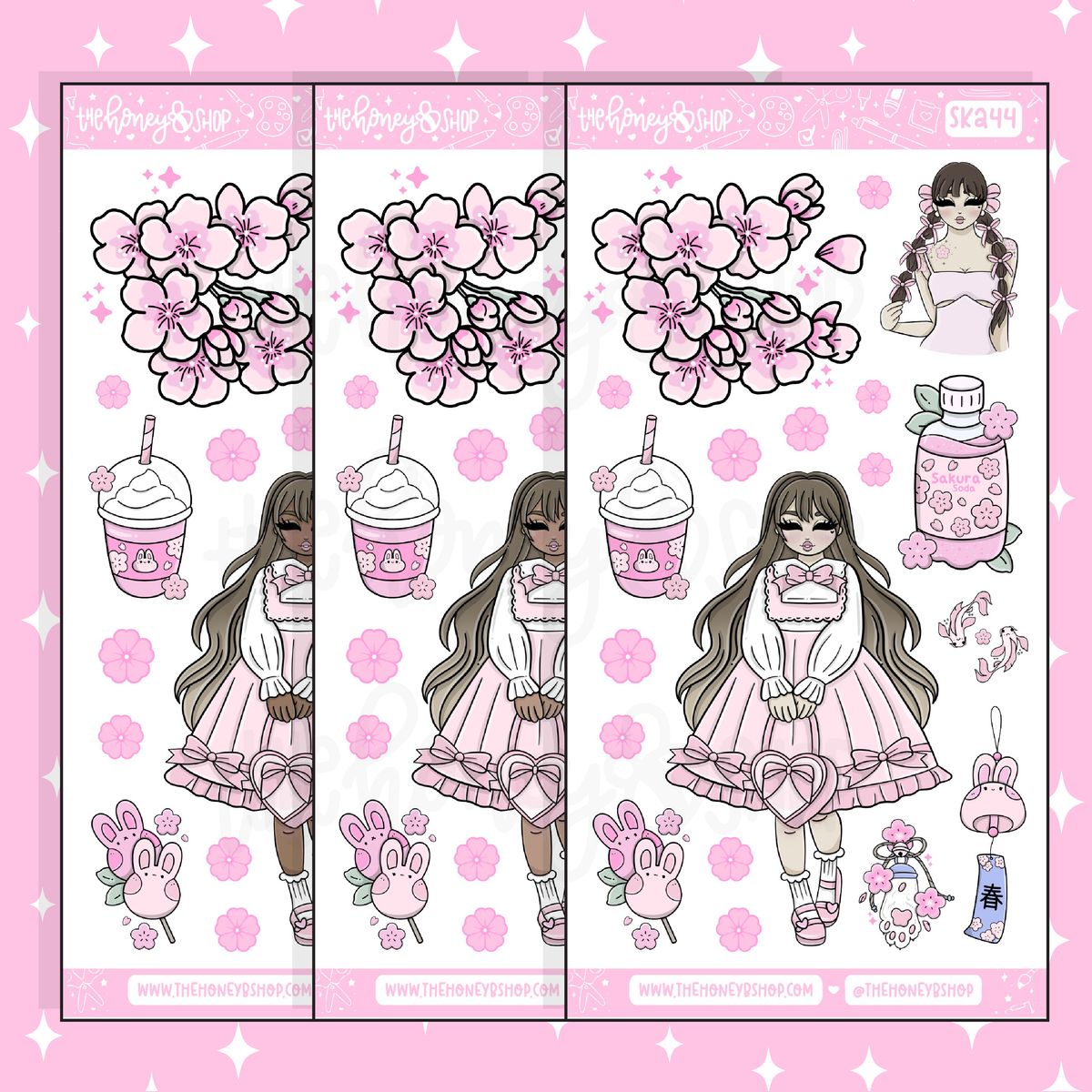 Sakura Large Babe Deco Doodle Sticker | A La Carte | Choose your Skin Tone!