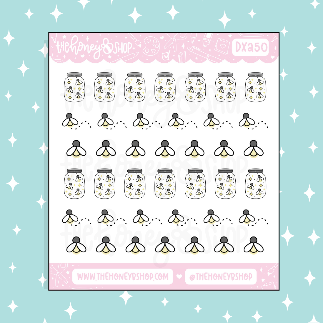 Fireflies / Lightening Bugs Doodle Sticker