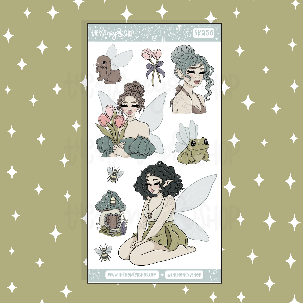 Fairycore Large Babe Deco Doodle Sticker | A La Carte | Choose your Skin Tone!