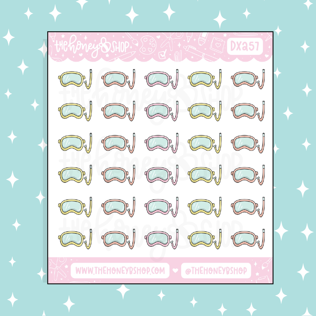Swimming Goggles Icon Doodle Sticker