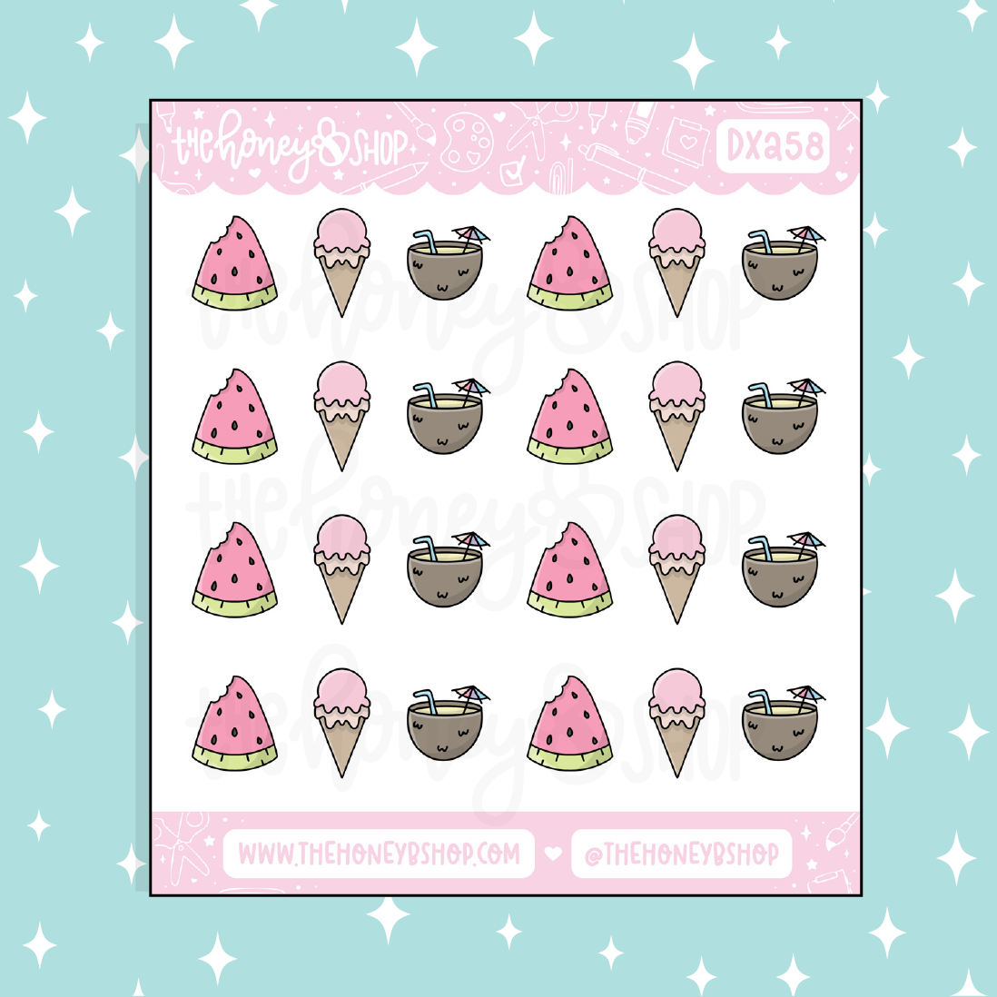 Summer Treats Icon Doodle Sticker