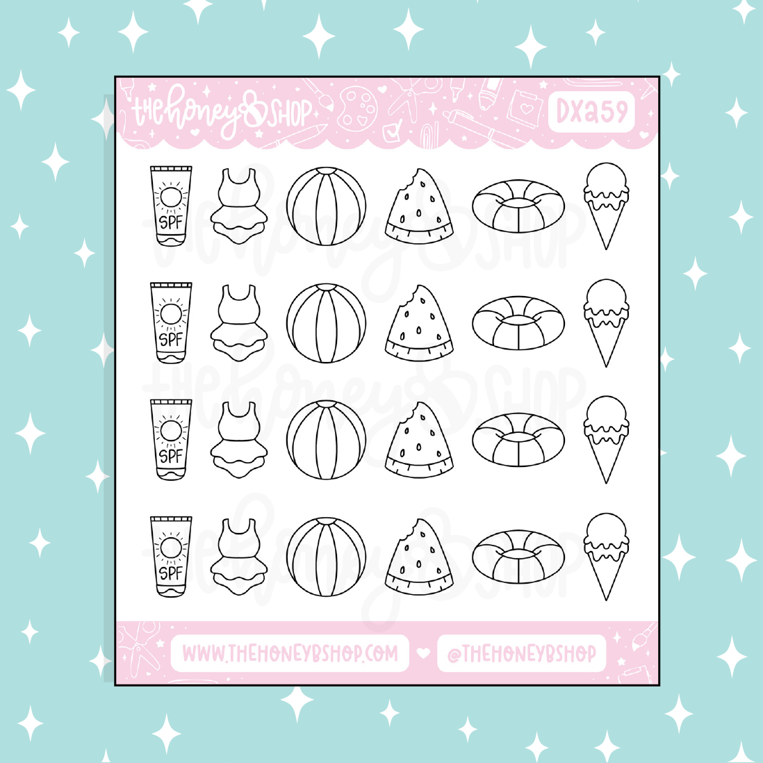 Minimalistic Summer Icon Doodle Sticker