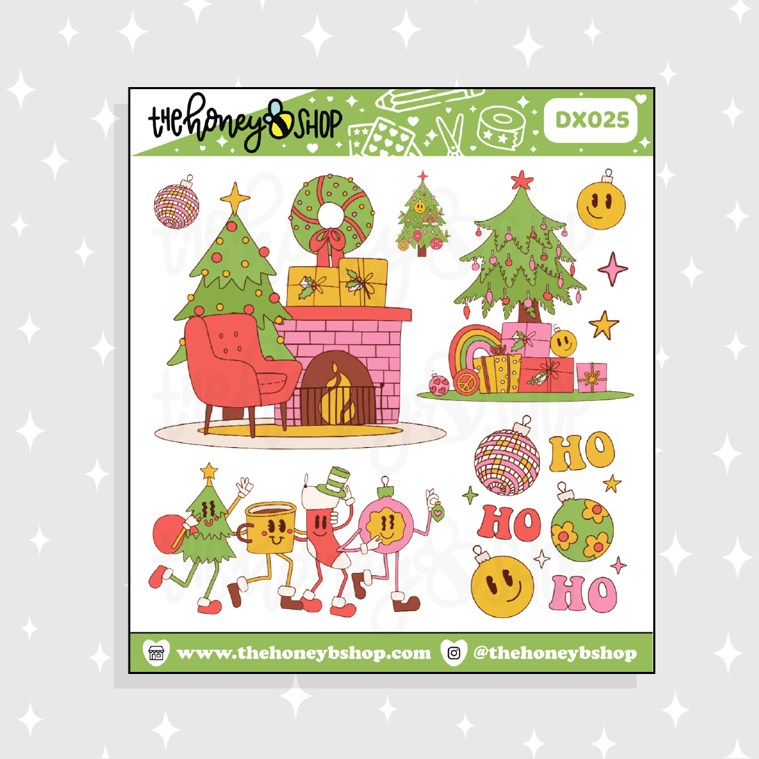 Groovy Christmas Deco Doodle Sticker