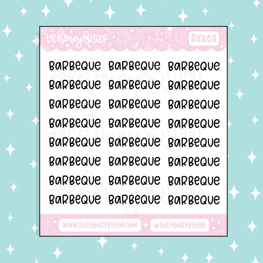 Barbecue Lettering Doodle Sticker