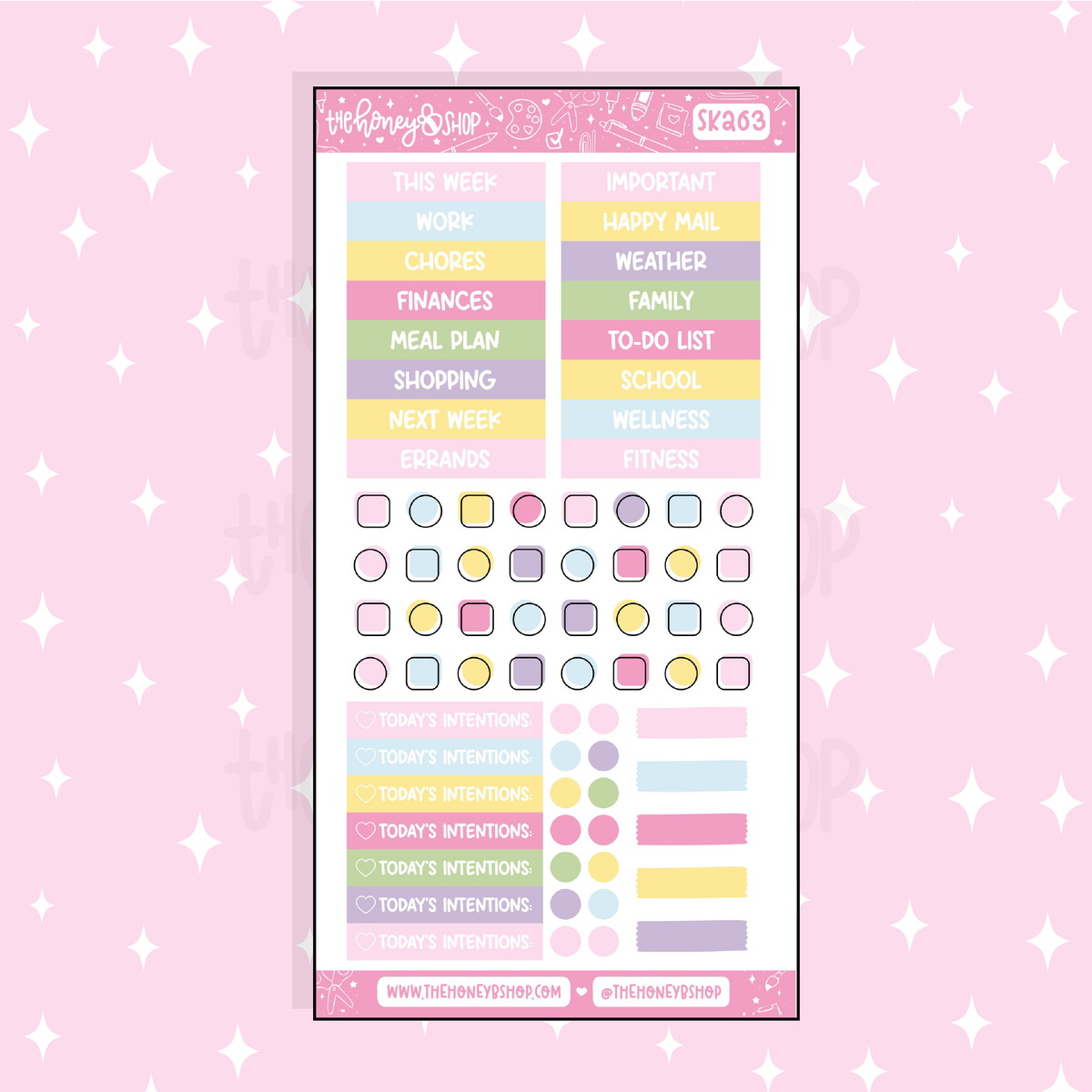 Hello Honey Headers + Bullet Points Doodle Sticker | A La Carte