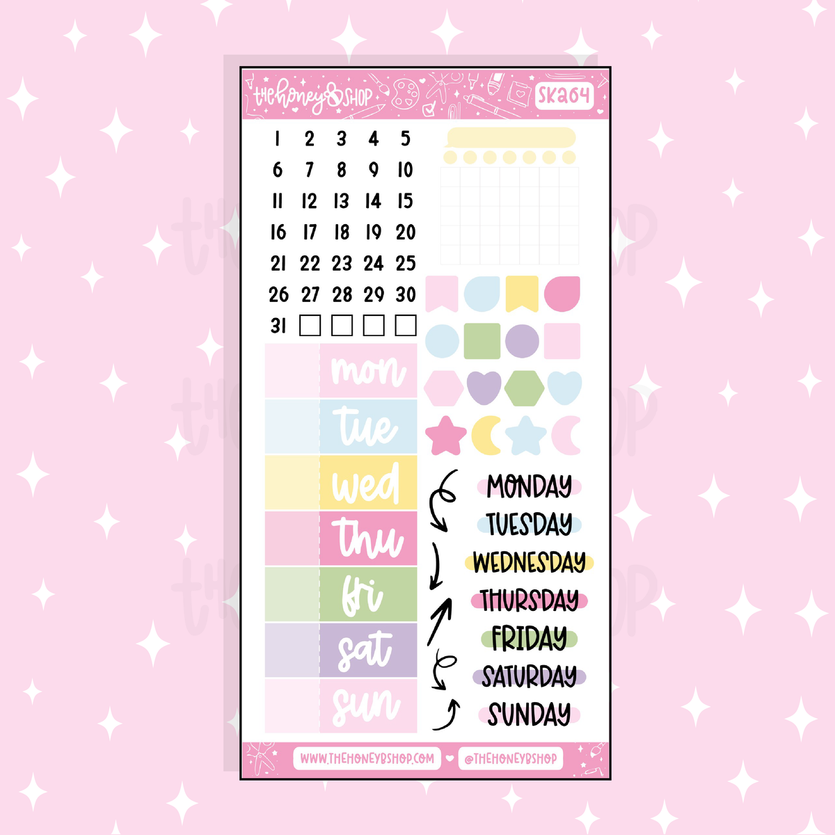 Hello Honey Days of the Week Doodle Sticker | A La Carte