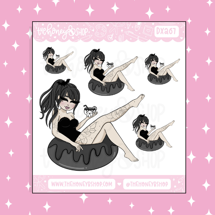 Hot Ghoul Summer Babe Doodle Sticker | Choose your Skin Tone!