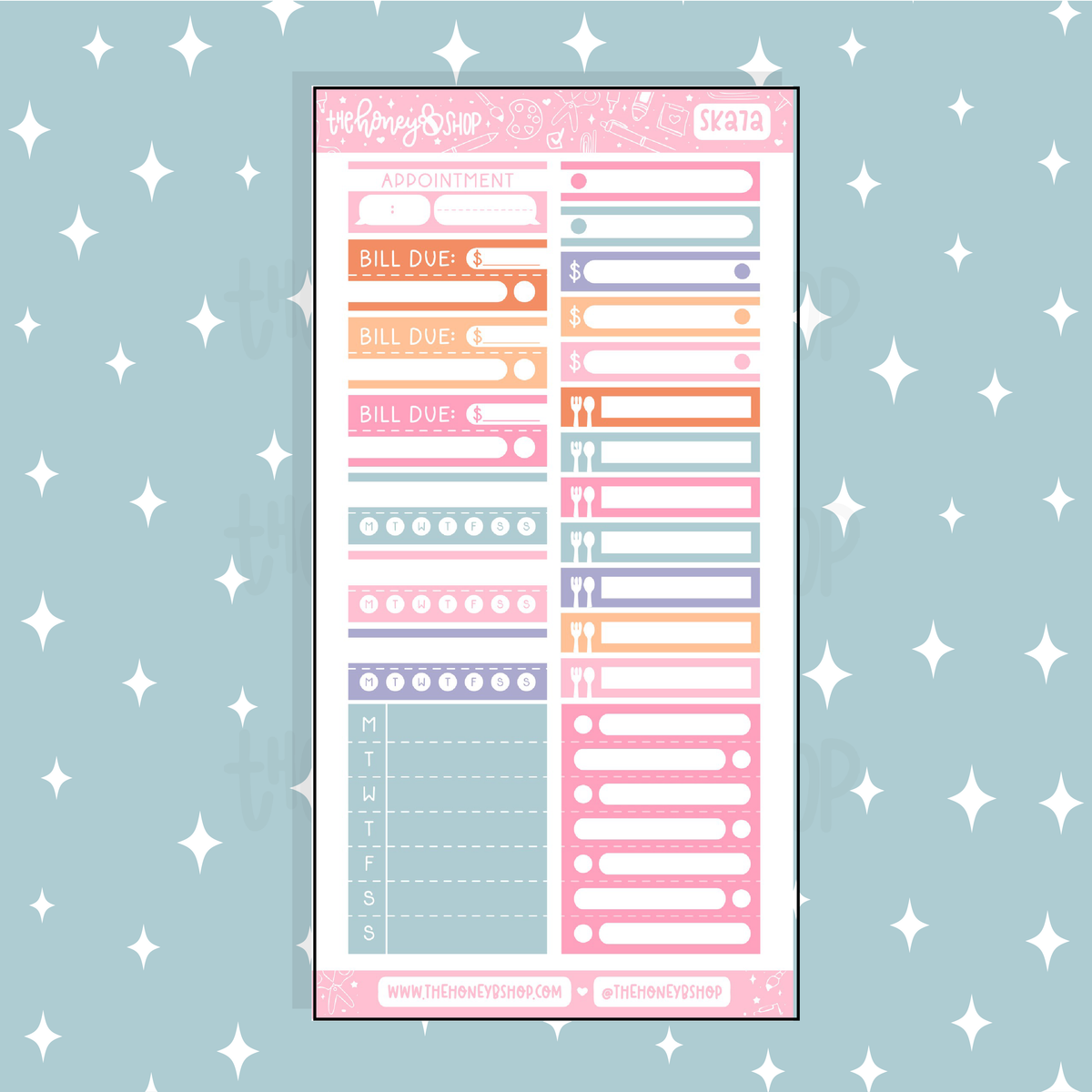 Desert Charm Habits + Functionals Doodle Sticker | A La Carte